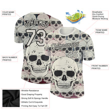 Load image into Gallery viewer, Custom City Cream Black 3D Skull Fashion Performance T-Shirt
