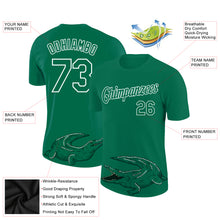 Load image into Gallery viewer, Custom Kelly Green White 3D Pattern Design Crocodile Performance T-Shirt
