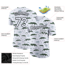 Load image into Gallery viewer, Custom White Black 3D Pattern Design Crocodile Performance T-Shirt
