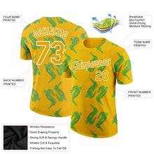 Load image into Gallery viewer, Custom Gold White 3D Pattern Design Crocodile Performance T-Shirt
