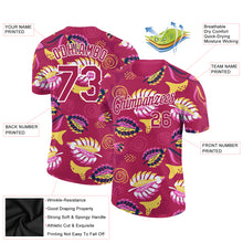 Load image into Gallery viewer, Custom Deep Pink White 3D Pattern Design Tropical Palm Leaf Performance T-Shirt
