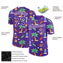 Load image into Gallery viewer, Custom Purple White 3D Pattern Design Hawaii Summer Holiday Performance T-Shirt
