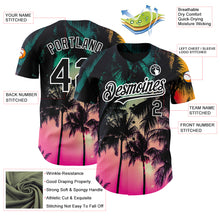 Load image into Gallery viewer, Custom Pink Black-White 3D Pattern Design Hawaii Palm Trees Authentic Baseball Jersey
