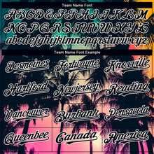 Load image into Gallery viewer, Custom Pink Black-White 3D Pattern Design Hawaii Palm Trees Authentic Baseball Jersey
