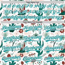 Load image into Gallery viewer, Custom White Teal 3D Pattern Design Cactus Festival Authentic Baseball Jersey
