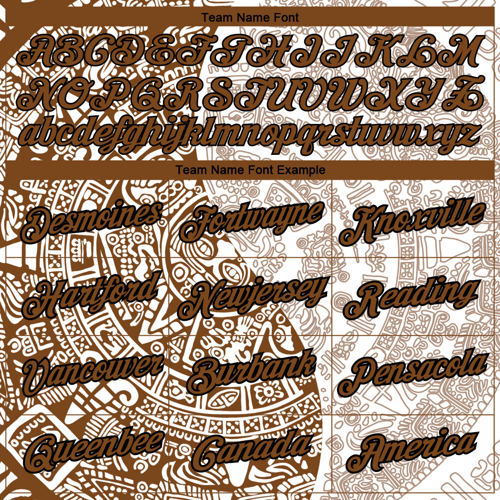 Load image into Gallery viewer, Custom White Brown-Black 3D Pattern Design Ancient Shapes Performance T-Shirt