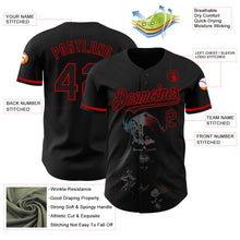 Load image into Gallery viewer, Custom Black Red 3D Skull Fashion Authentic Baseball Jersey
