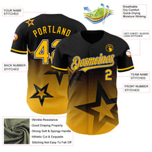 Load image into Gallery viewer, Custom Black Gold-White 3D Pattern Design Gradient Style Twinkle Star Authentic Baseball Jersey
