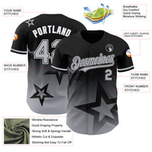 Load image into Gallery viewer, Custom Black Gray-White 3D Pattern Design Gradient Style Twinkle Star Authentic Baseball Jersey
