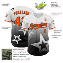 Load image into Gallery viewer, Custom White Orange-Black 3D Pattern Design Gradient Style Twinkle Star Authentic Baseball Jersey
