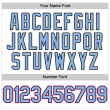 Load image into Gallery viewer, Custom White Light Blue Black-Pink 3D Pattern Design Gradient Style Twinkle Star Authentic Baseball Jersey
