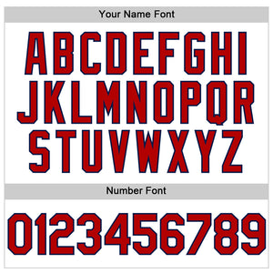 Custom White Red-Navy 3D Pattern Design Gradient Style Twinkle Star Authentic Baseball Jersey