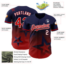 Load image into Gallery viewer, Custom Royal Red-White 3D Pattern Design Gradient Style Twinkle Star Authentic Baseball Jersey
