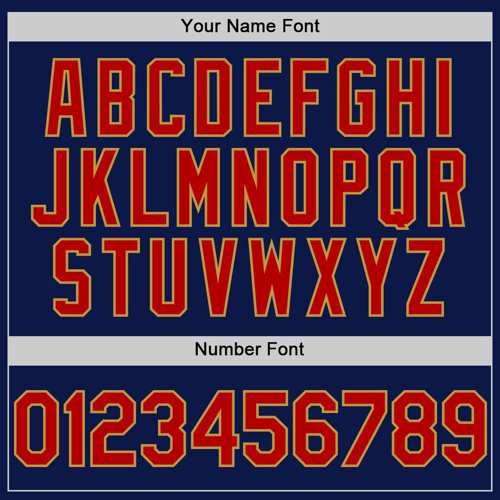 Load image into Gallery viewer, Custom Navy Red-Old Gold 3D Pattern Design Gradient Style Twinkle Star Authentic Baseball Jersey