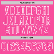 Load image into Gallery viewer, Custom White Pink 3D Pattern Design Gradient Style Twinkle Star Authentic Baseball Jersey
