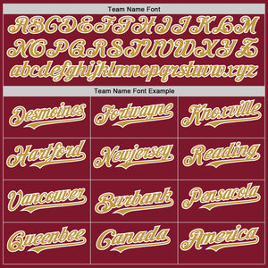 Custom Crimson Old Gold-White 3D Pattern Design Gradient Style Twinkle Star Authentic Baseball Jersey