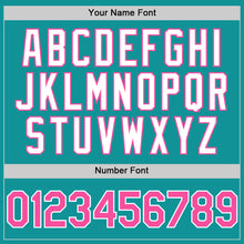 Load image into Gallery viewer, Custom Teal Pink-White 3D Pattern Design Gradient Style Twinkle Star Authentic Baseball Jersey

