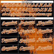 Load image into Gallery viewer, Custom Texas Orange Black-White 3D Pattern Design Abstract Brush Stroke Authentic Baseball Jersey
