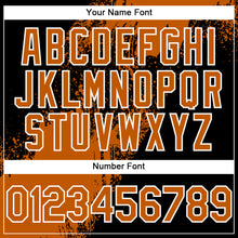Load image into Gallery viewer, Custom Texas Orange Black-White 3D Pattern Design Abstract Brush Stroke Authentic Baseball Jersey
