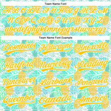 Load image into Gallery viewer, Custom Green Yellow-White 3D Pattern Design Fruit Pineapple Authentic Baseball Jersey
