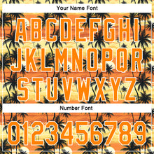 Load image into Gallery viewer, Custom Yellow Bay Orange-White 3D Pattern Design Tropical Hawaii Palm Trees Authentic Baseball Jersey
