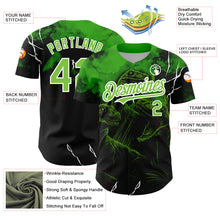 Load image into Gallery viewer, Custom Black Neon Green-White 3D Pattern Design Animal Dinosaur Authentic Baseball Jersey

