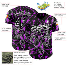 Load image into Gallery viewer, Custom Black Purple-White 3D Pattern Design Animal Snake Authentic Baseball Jersey
