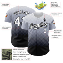 Load image into Gallery viewer, Custom Gray White-Black 3D Pattern Design Gradient Square Shape Authentic Baseball Jersey
