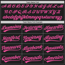 Load image into Gallery viewer, Custom Black Pink-Aqua 3D Pattern Design Abstract Network Authentic Baseball Jersey
