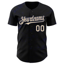 Load image into Gallery viewer, Custom Black City Cream-Navy 3D Pattern Design Abstract Splatter Texture Authentic Baseball Jersey
