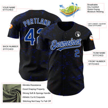 Load image into Gallery viewer, Custom Black Royal-White 3D Pattern Design Abstract Splatter Texture Authentic Baseball Jersey
