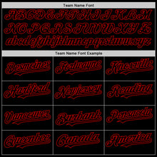 Load image into Gallery viewer, Custom Black Red 3D Pattern Design Abstract Splatter Texture Authentic Baseball Jersey
