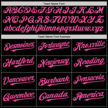 Load image into Gallery viewer, Custom Black Pink-Purple 3D Pattern Design Geometric Shapes Authentic Baseball Jersey
