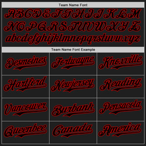 Custom Black Red 3D Pattern Design Confetti Authentic Baseball Jersey