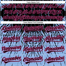 Load image into Gallery viewer, Custom Black Light Blue-Pink 3D Pattern Design Abstract Wave Authentic Baseball Jersey
