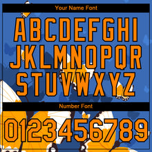 Load image into Gallery viewer, Custom Royal Orange-Black 3D Pattern Design Animal Butterfly Authentic Baseball Jersey
