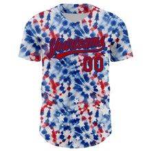 Load image into Gallery viewer, Custom White Red-Royal 3D American Flag And Fireworks Authentic Baseball Jersey
