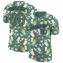 Load image into Gallery viewer, Custom Olive Black 3D Pattern Design Summer Cold Drink Performance T-Shirt
