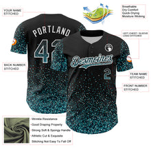 Load image into Gallery viewer, Custom Black Teal-White 3D Pattern Design Abstract Colorful Glittering Dot Authentic Baseball Jersey
