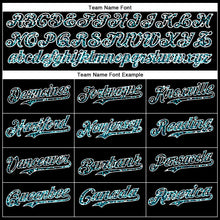 Load image into Gallery viewer, Custom Black Teal-White 3D Pattern Design Abstract Colorful Glittering Dot Authentic Baseball Jersey
