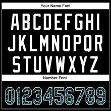 Load image into Gallery viewer, Custom Black Teal-White 3D Pattern Design Abstract Colorful Glittering Dot Authentic Baseball Jersey

