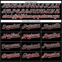 Load image into Gallery viewer, Custom Black Red-White 3D Pattern Design Abstract Colorful Glittering Dot Authentic Baseball Jersey
