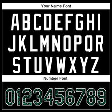 Load image into Gallery viewer, Custom Black Kelly Green-White 3D Pattern Design Abstract Colorful Glittering Dot Authentic Baseball Jersey
