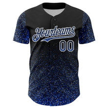 Load image into Gallery viewer, Custom Black Thunder Blue-White 3D Pattern Design Abstract Colorful Glittering Dot Authentic Baseball Jersey
