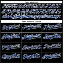 Load image into Gallery viewer, Custom Black Thunder Blue-White 3D Pattern Design Abstract Colorful Glittering Dot Authentic Baseball Jersey
