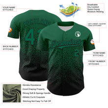 Load image into Gallery viewer, Custom Kelly Green Black 3D Pattern Design Gradient Style Irregular Shape Authentic Baseball Jersey

