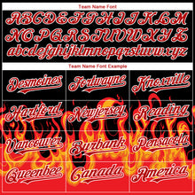 Load image into Gallery viewer, Custom Black Red-White 3D Pattern Design Flame Authentic Baseball Jersey
