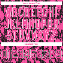 Load image into Gallery viewer, Custom Pink Black-White 3D Pattern Design Abstract Fluid Authentic Baseball Jersey
