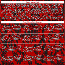 Load image into Gallery viewer, Custom Red Black-White 3D Pattern Design Abstract Fluid Authentic Baseball Jersey
