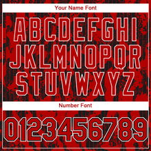 Load image into Gallery viewer, Custom Red Black-White 3D Pattern Design Abstract Fluid Authentic Baseball Jersey
